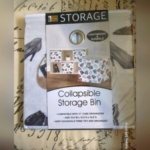BETTER HOME Collapsible storage bin cube 10.5x10.5x10.5 NWT Purse/shoes design